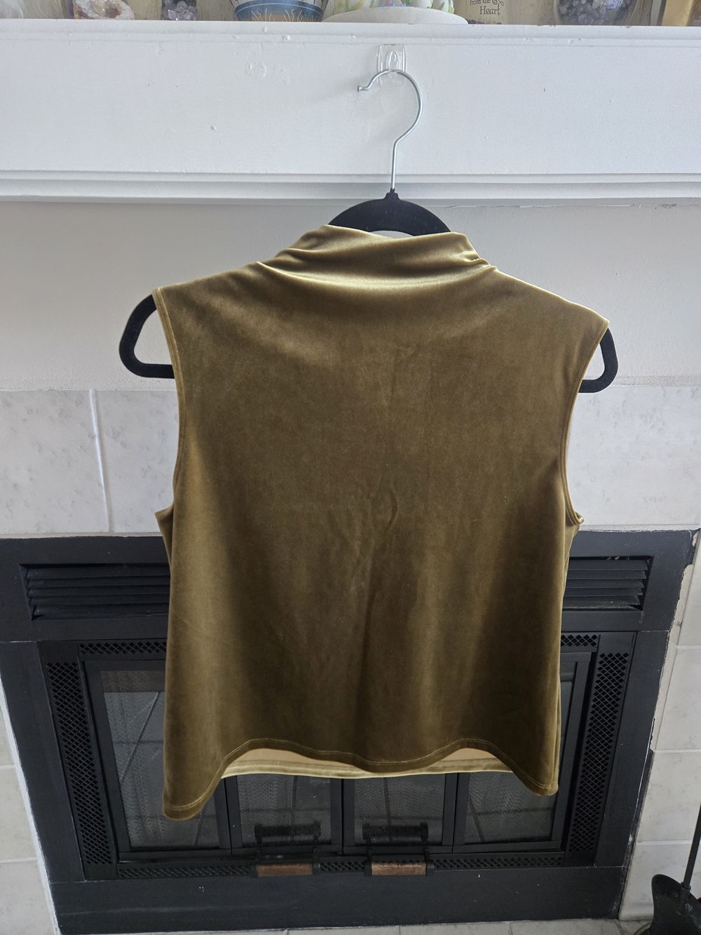Abercrombie & Fitch Olive Velvet Cowl Neck Top - Picture 4 of 4